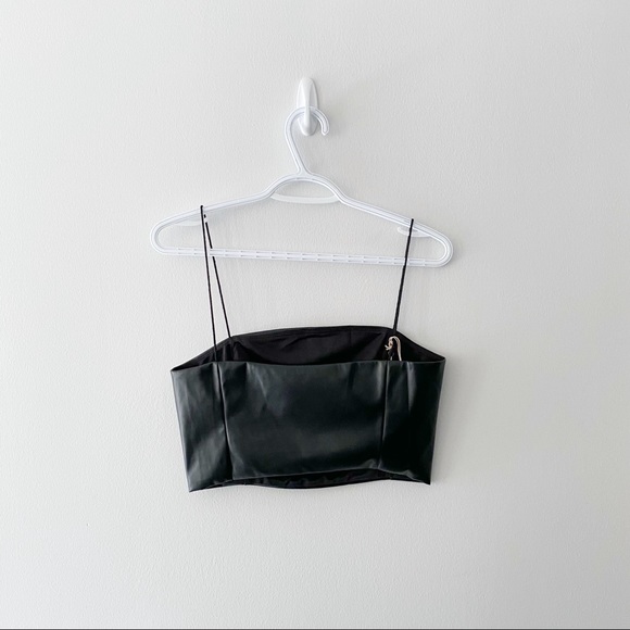 Dolls Kill Jireh Leather Bralette Mini Tank - Picture 2 of 3